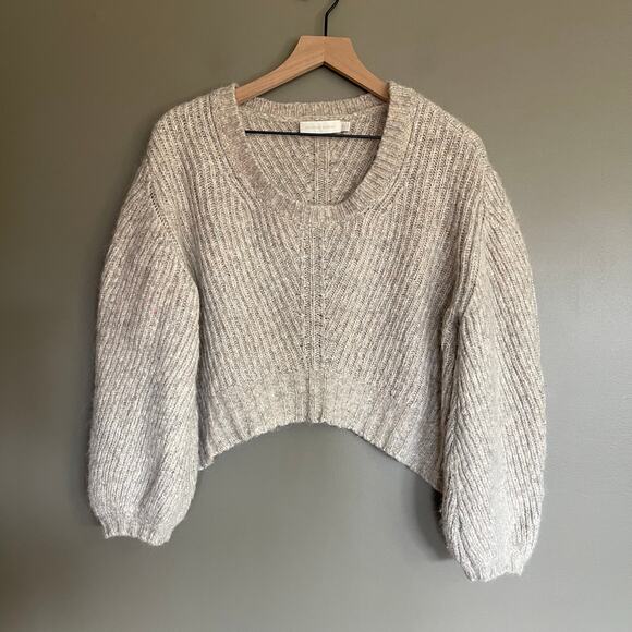 JONATHAN SIMKHAI Addie Lofty Alpaca Sweater Oatmeal Size Medium Chunky Slouchy - Picture 3 of 16